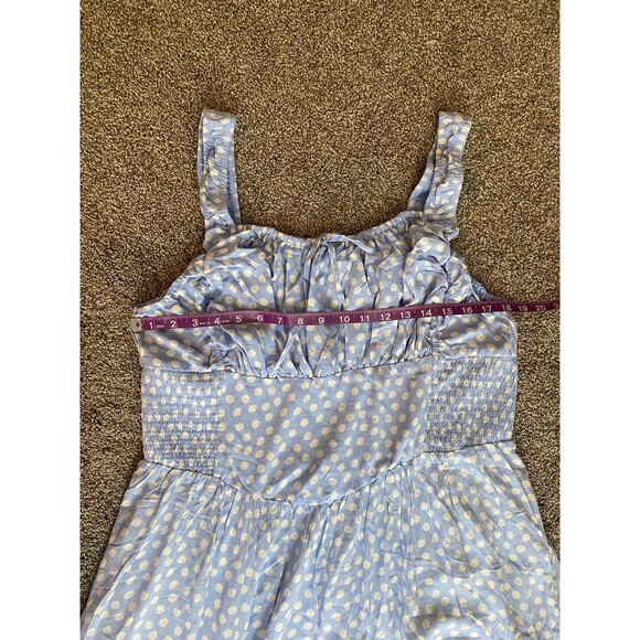 Aerie Blue Polka Dot Smocked Maxi Dress – XL NWT - Picture 3 of 8